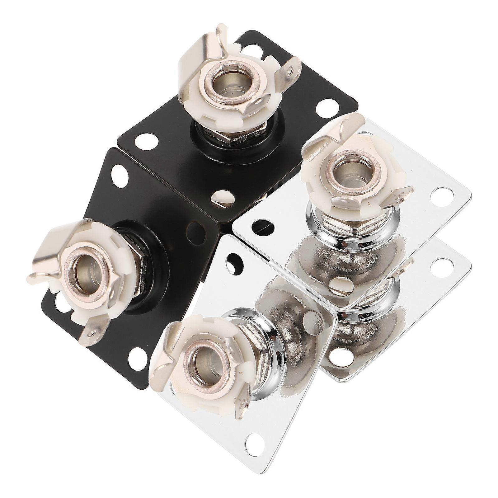 Bass Output Jack Square Guitar Jack Plate Metal Assorted Color Audio Connector Socket 6Pcs