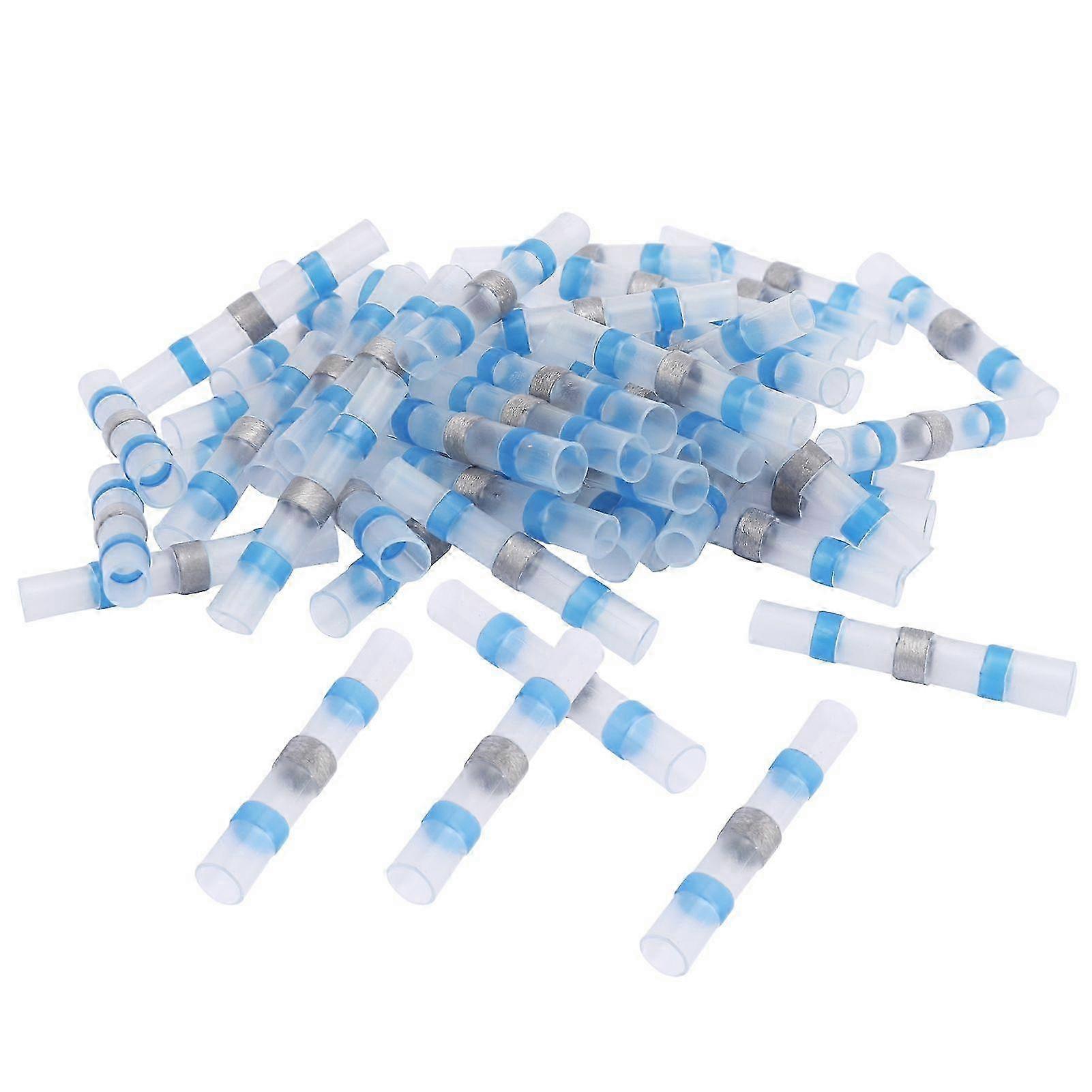 25-26 50Pcs SSTS31 Solder Seal Wire Connectors Sleeves Heat Shrink Butt Connectors Blue