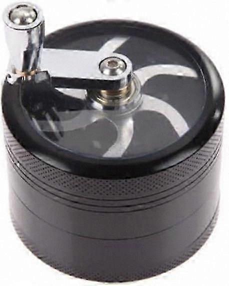 1.5 Inch Manual Spice Grinder with Handle for Crushing and Cracking Seasonings (Black)