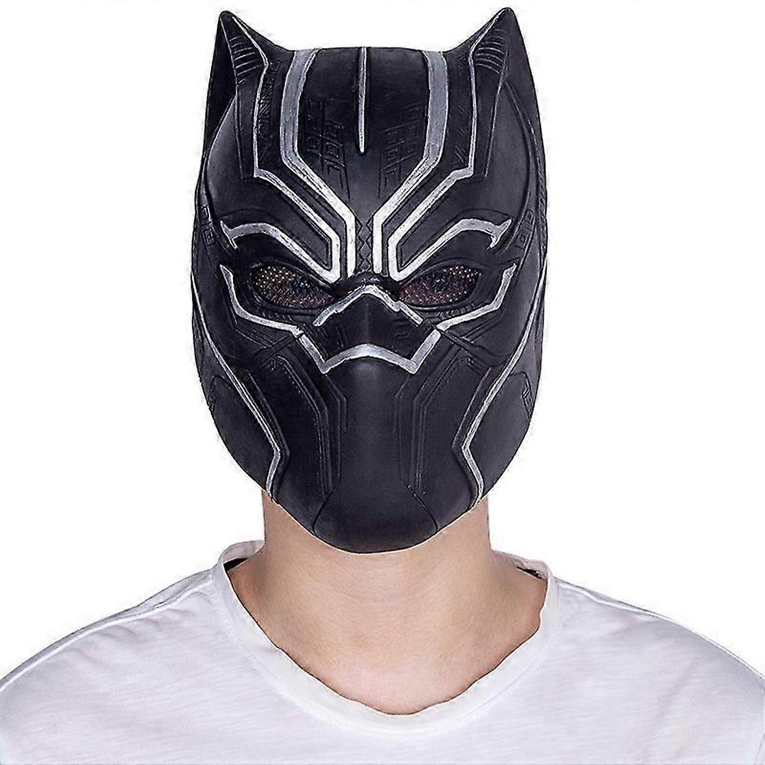 Basic Black Panther Mask, Captain America Black Panther Mask Helmet Movie Peripheral Replica Prop Cosplay CS Field Protective Mask, Cosplay Carnival P
