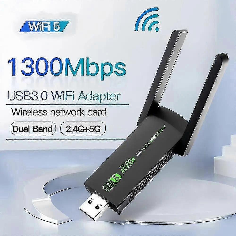 1300Mbps USB 3.0 WiFi Adapter Free Driver 2.4GHz/5GHz Dual-Band Wi-Fi Dongle Receiver 80211ax/ac/a/b/g/n WIFi 5 Wireless Network Card For PC Lap miao8