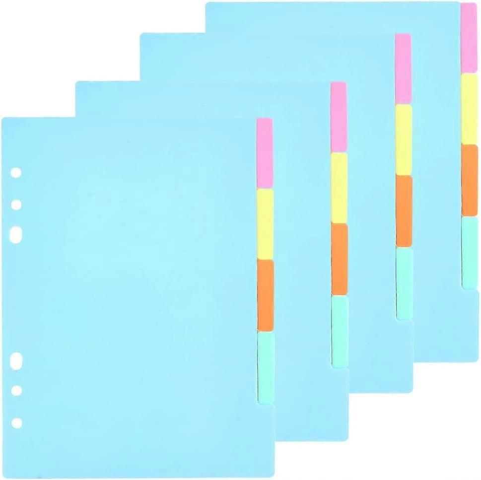 Paper Discbound Notebook Index Divider Sheets for Binder Rectangle Mixed Color 210x158.5x0.3mm Hole: 6mm and 10x6mm 5 sheets/bag