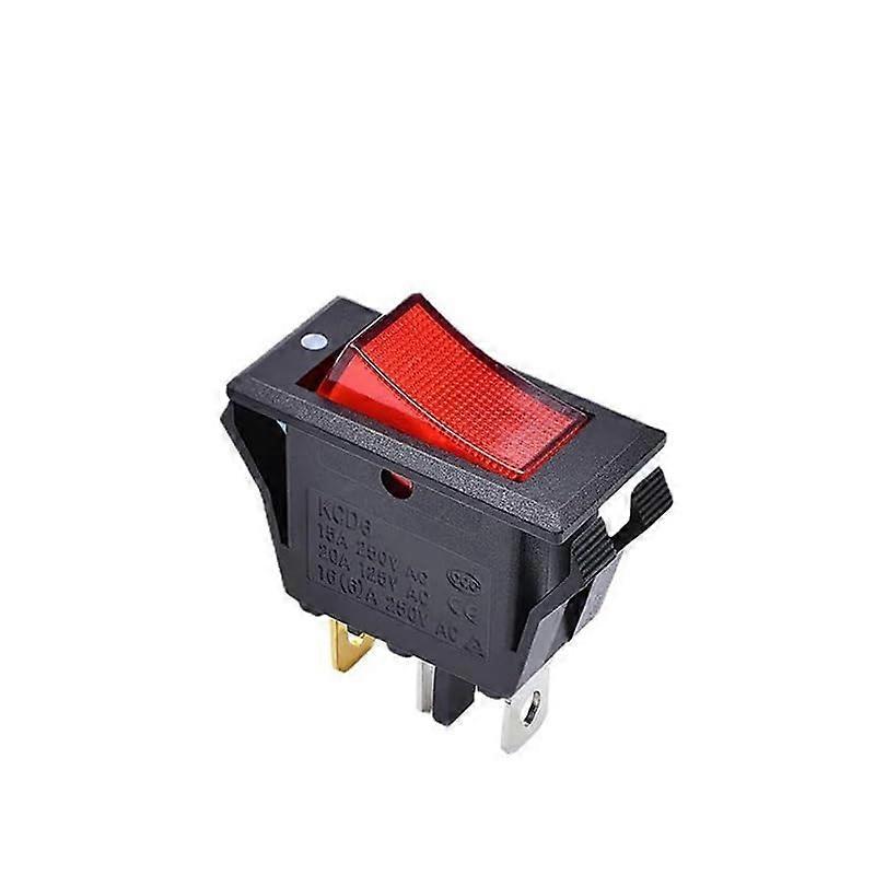 V Shape Rocker Switch 28x14mm Size 20A 125VAC SPST On/Off 3 Pin 12V Red LED 2 Position Latching 250VAC 15A