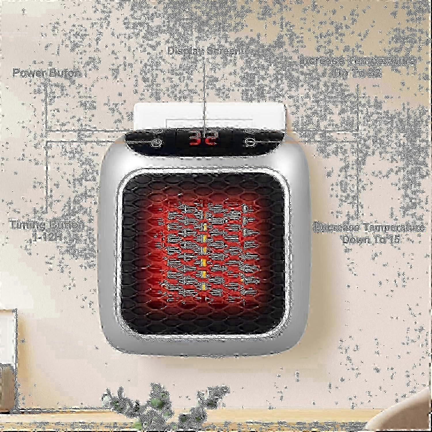 Petit Radiateur Électrique Portable 800W Plyisty - Chauffage Avec Télécommande, Minuterie Et Écran Tactile
