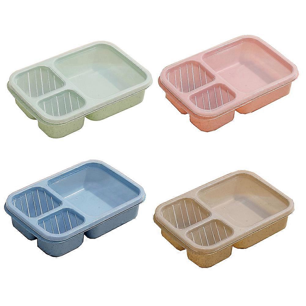Wheat Straw Lunch Box Three-Compartment Bento Box