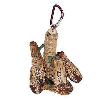 Brinquedos de Corda de Mastigar Papagaio Aliviam o Tédio Quebra-cabeça Carambola Forma Pendurada Mordida de Pássaro Brinquedos de Mastigar para Fi