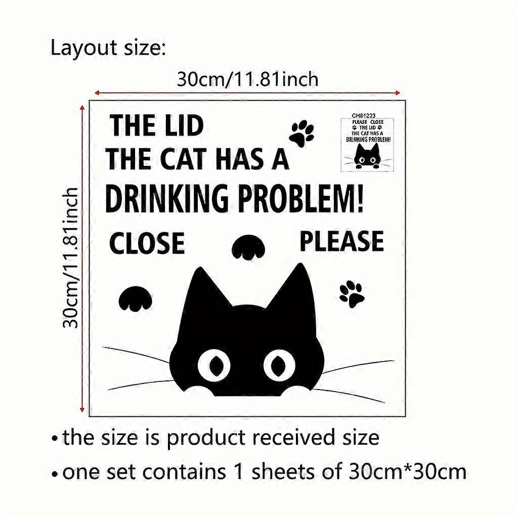KÉRJÜK, CSAKJA LE A FEDELT, A MACSKÁNAK IVÁSI PROBLÉMÁJA VAN Macska WC matricák Fürdőszoba WC fedél Háttámla dekoráció WC kiegészítők