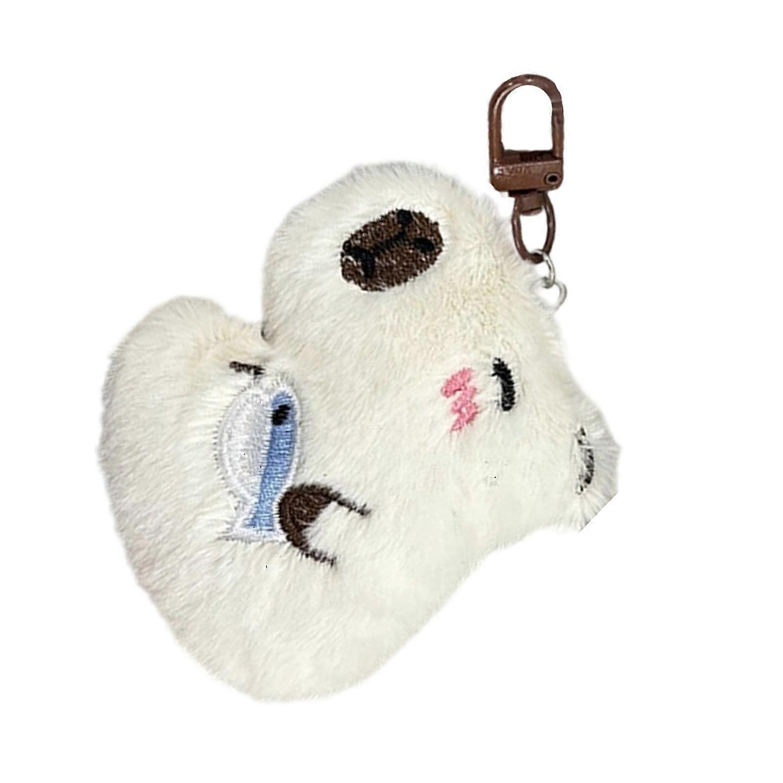Stylish Elegant Color Capybaras Plush Keychain Charm Pendant Versatile Dress Up Charm Accessory for Everyday Use  White