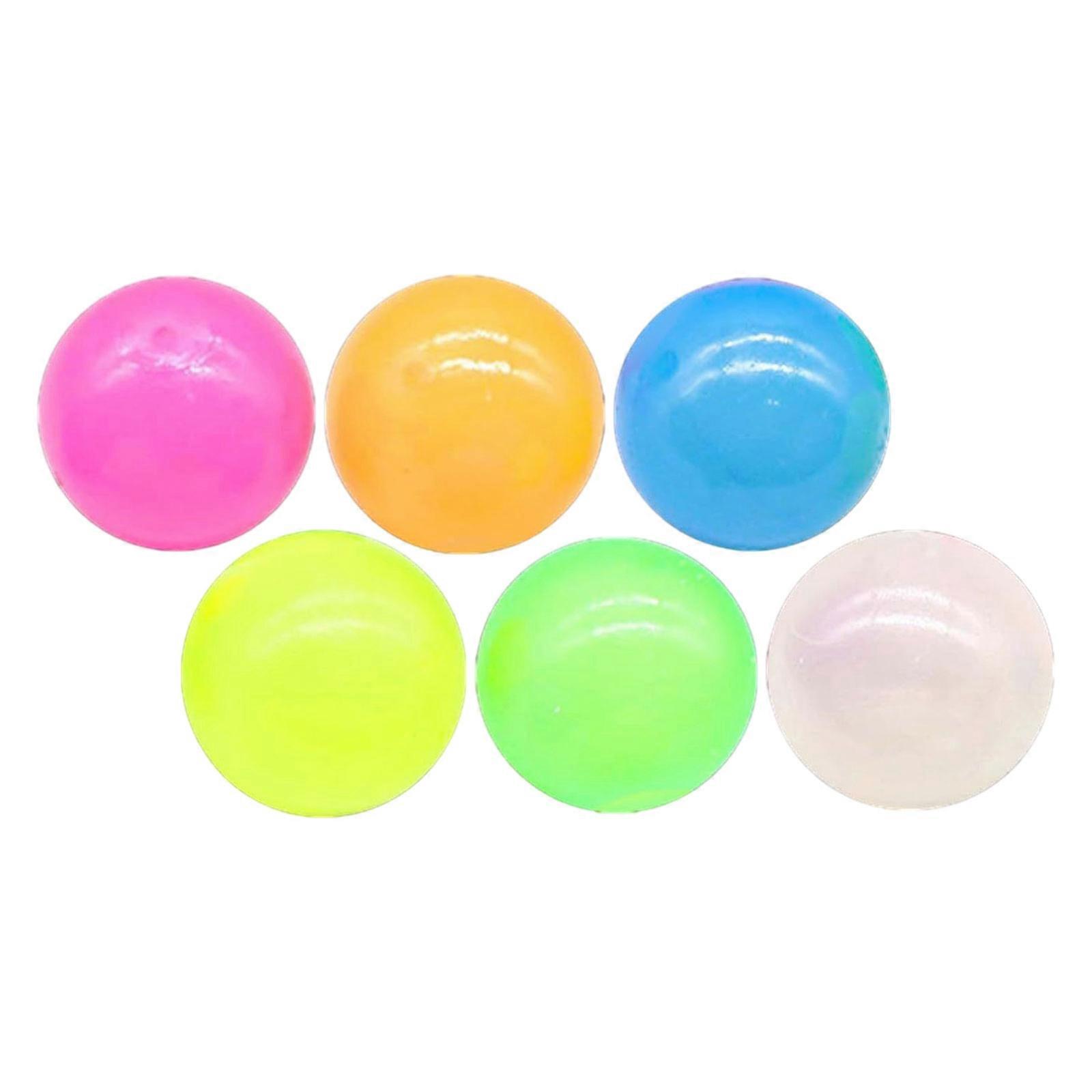 Glowing Sticky Ball ,Very Elastic Squishys Ball That Stick to The Ceiling,Stress Relieving Ball for Stress and Anxiety Multicolor
