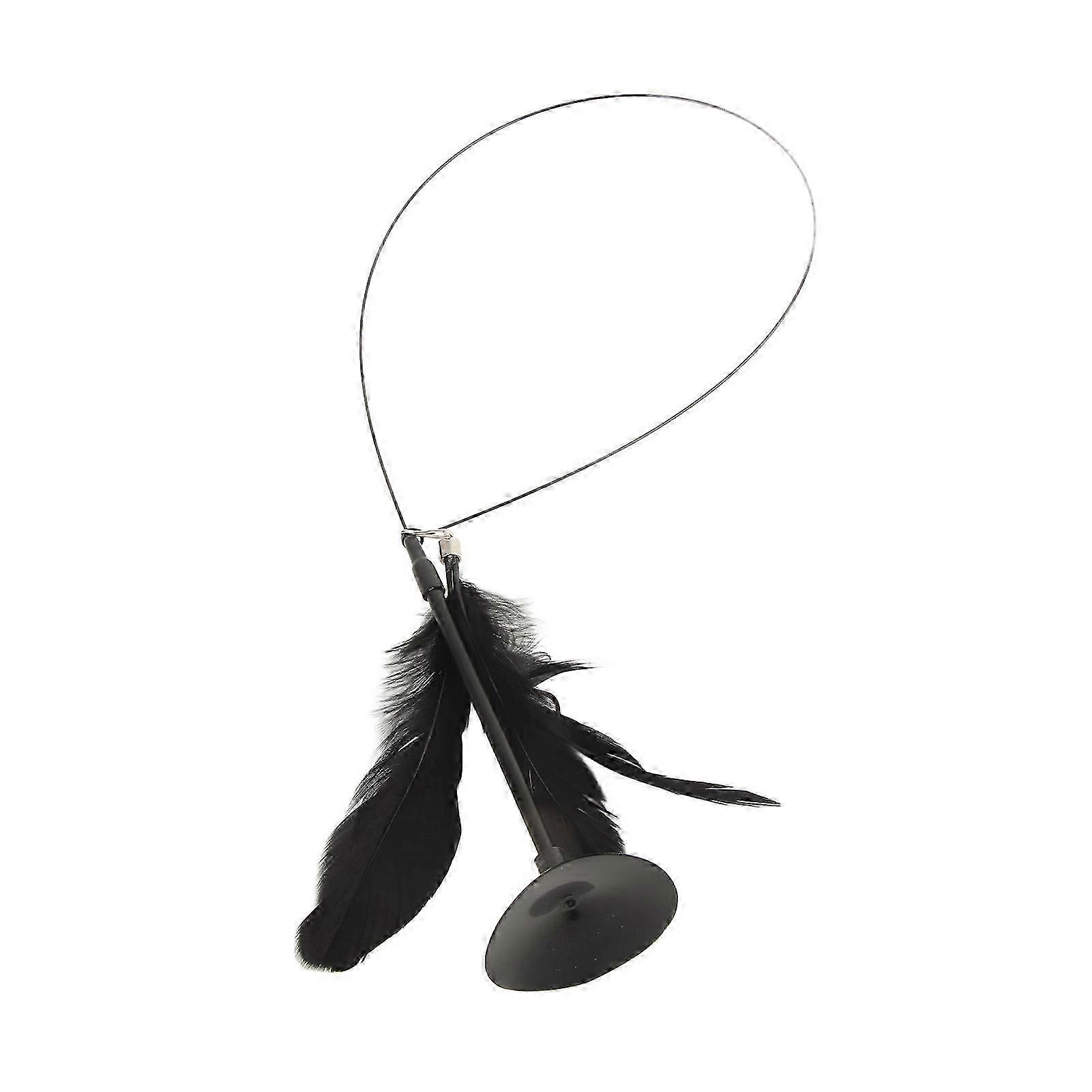 Bite-Resistant Cat Teaser Wand with Feather, Interactive Kitten Toy & Powerful Suction Cup