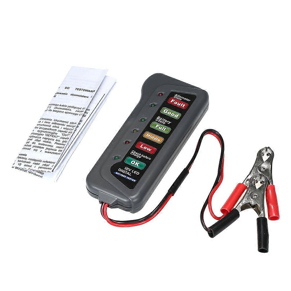 Car battery tester for 12V vehicles with alternator check function
