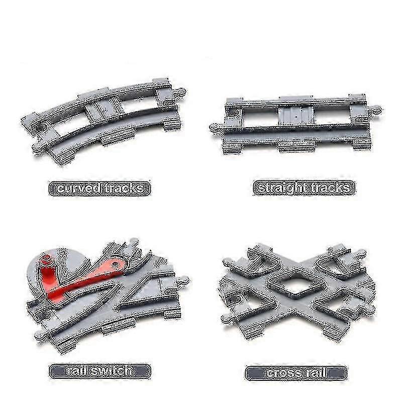 Duplo Train Track Crossover Parts for Railway Model Building