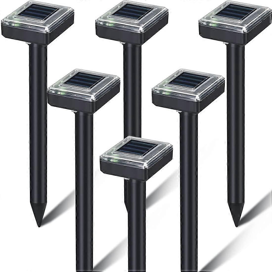 6 Pcs Solar Mole Repellent Ultrasonic Mosquito Repellent For Lawn Snake Gophers And Other Pests