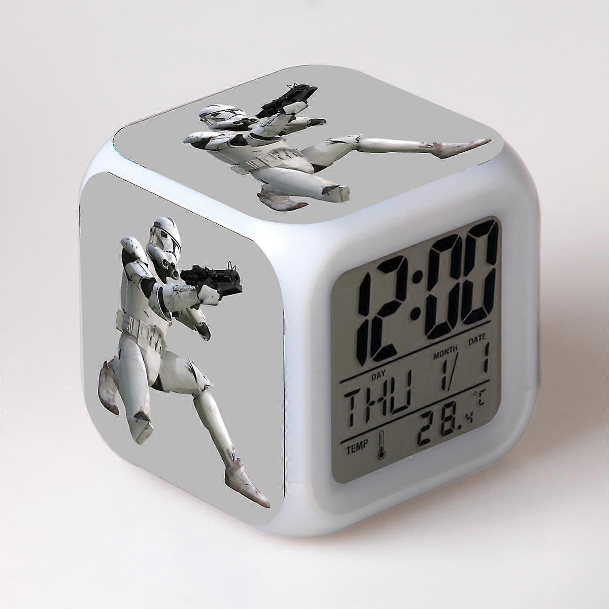 LED Alarm Clock with Star_Wars Pattern, Glowing Colorful Digital Desk Clock, Compatible with HTNL#816, Creative Gift for Kids & Adults