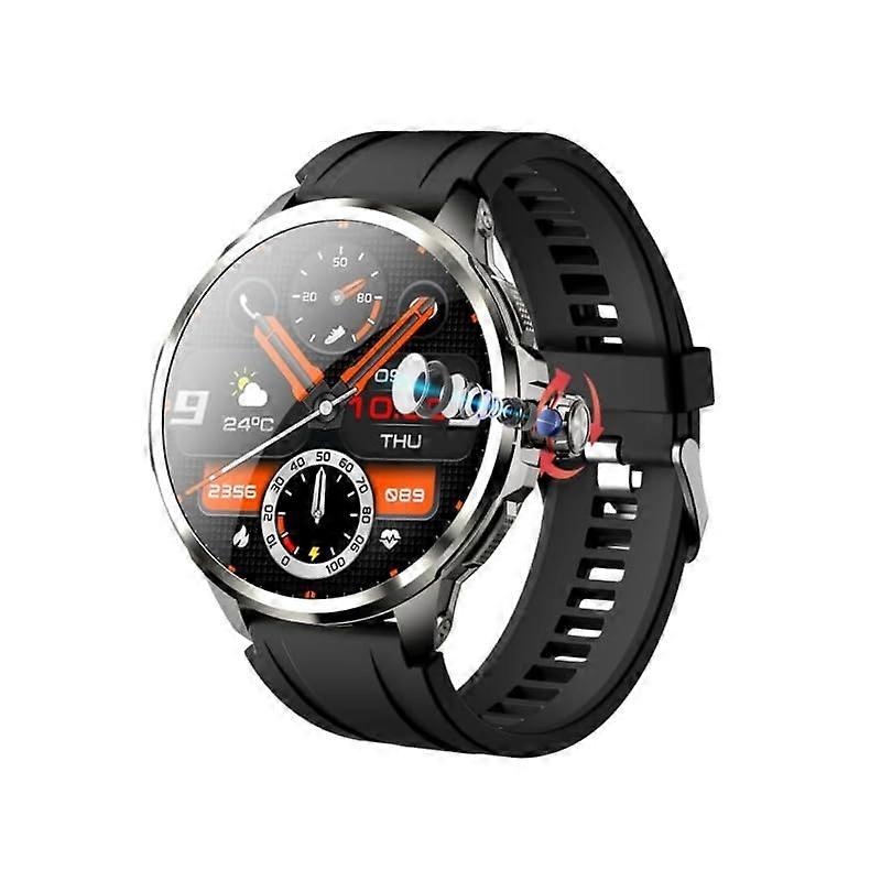 Smart Watch 2025 4G Android GPS WiFi SIM Card 1.95Inch AMOLED Rotating Cam Facial Recognition Black Silicone