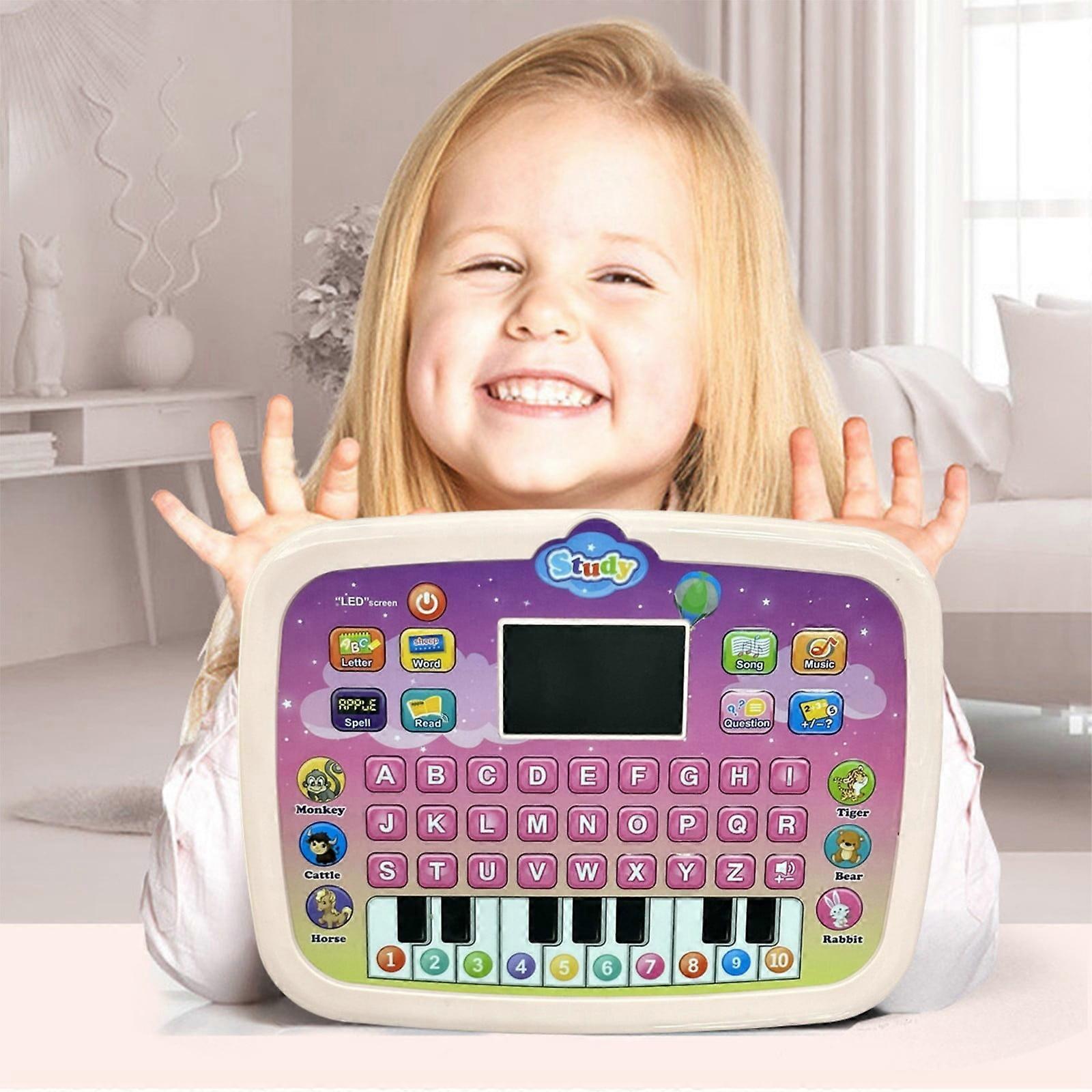 Honeeladyy Learning Tablet for Toddlers, Multi-functional Music & Lights Toy, Compatible with Early Education Gift for Kids 1-3 Years Old