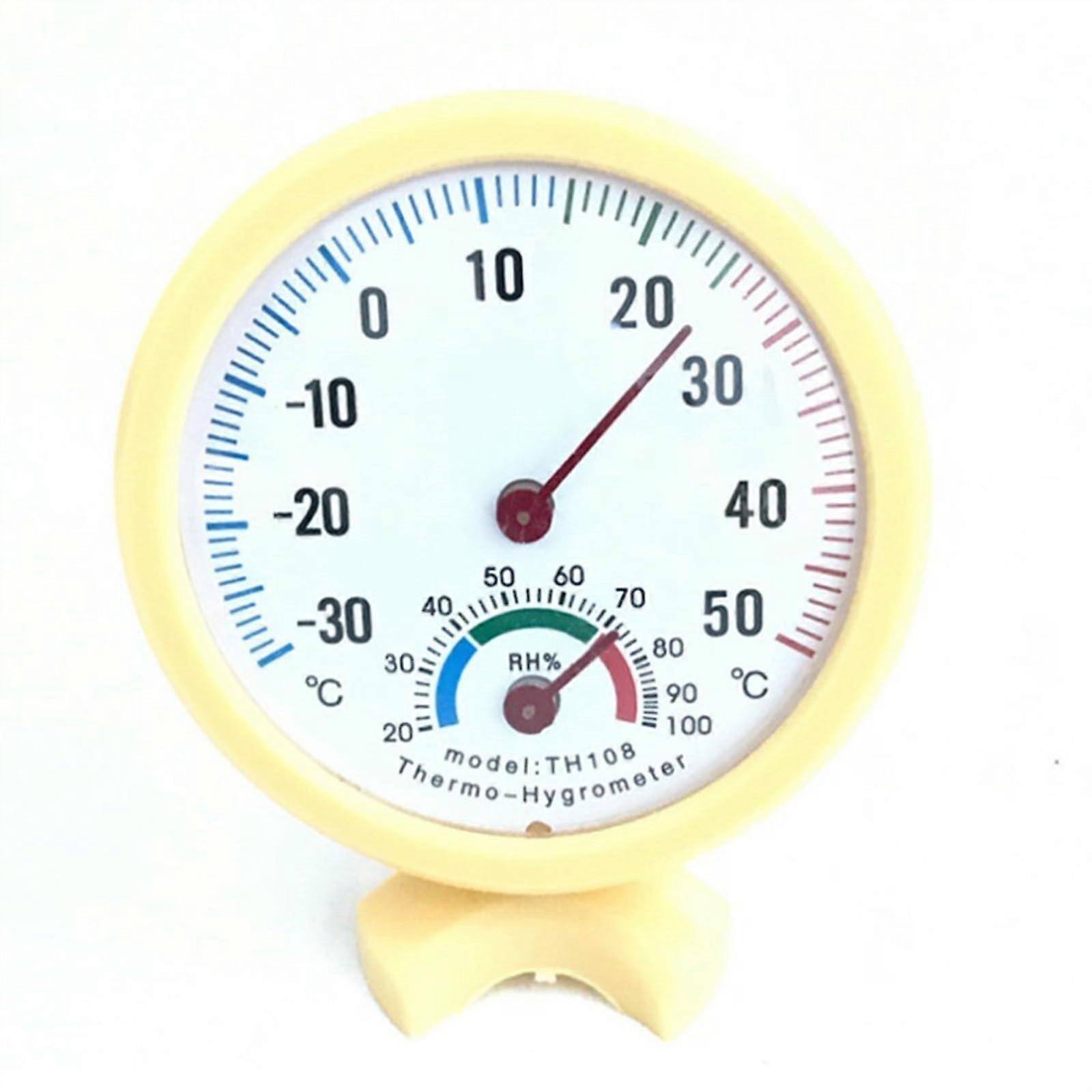 Mini Yellow Practical Indoor Outdoor Mechanical Thermometer Hygrometer Termometro Temperature Humidity Meter Analog Dial