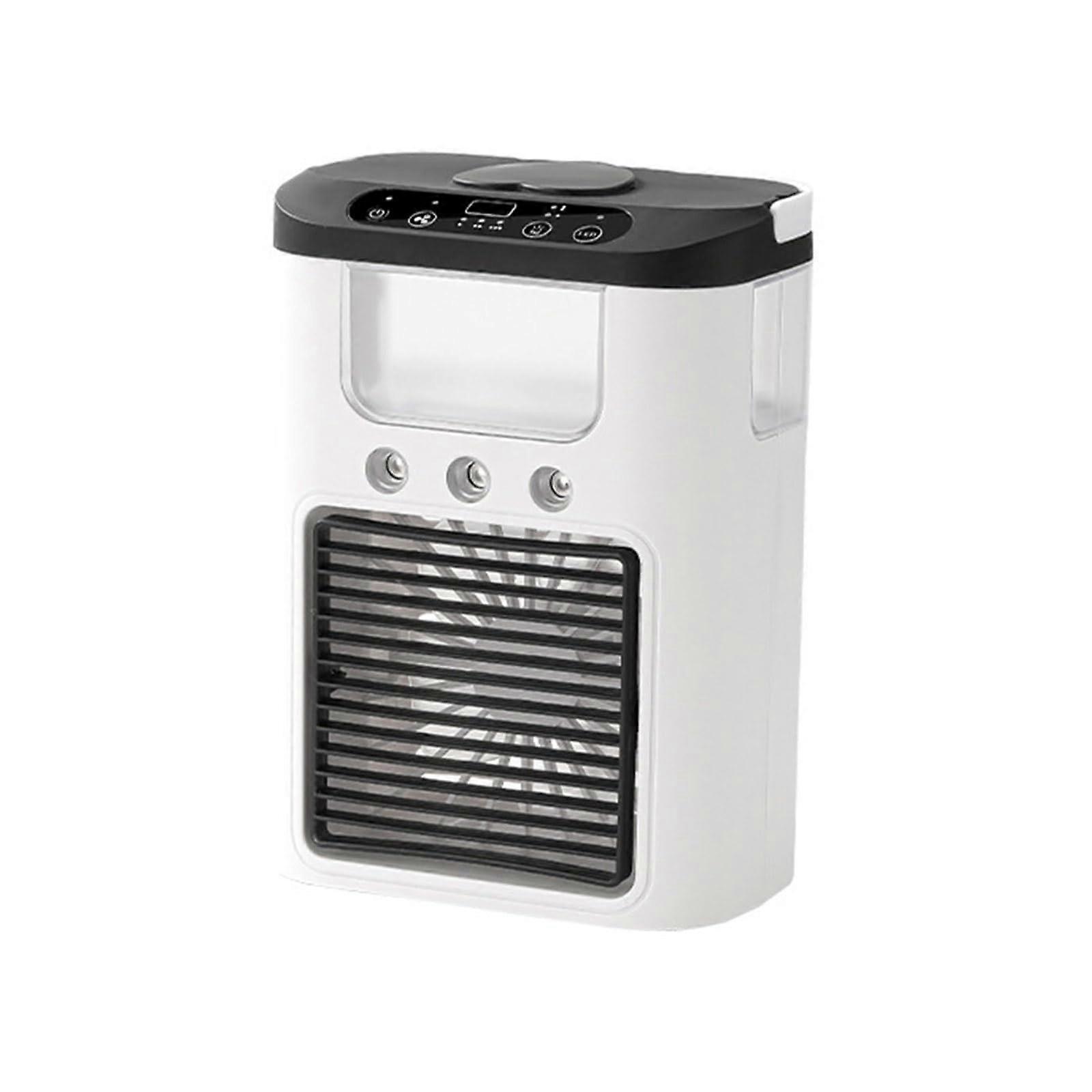 Portable Desktop Air Cooling Fan with 3 Speed Settings and LED Light for Office Dorm Bedroom Black