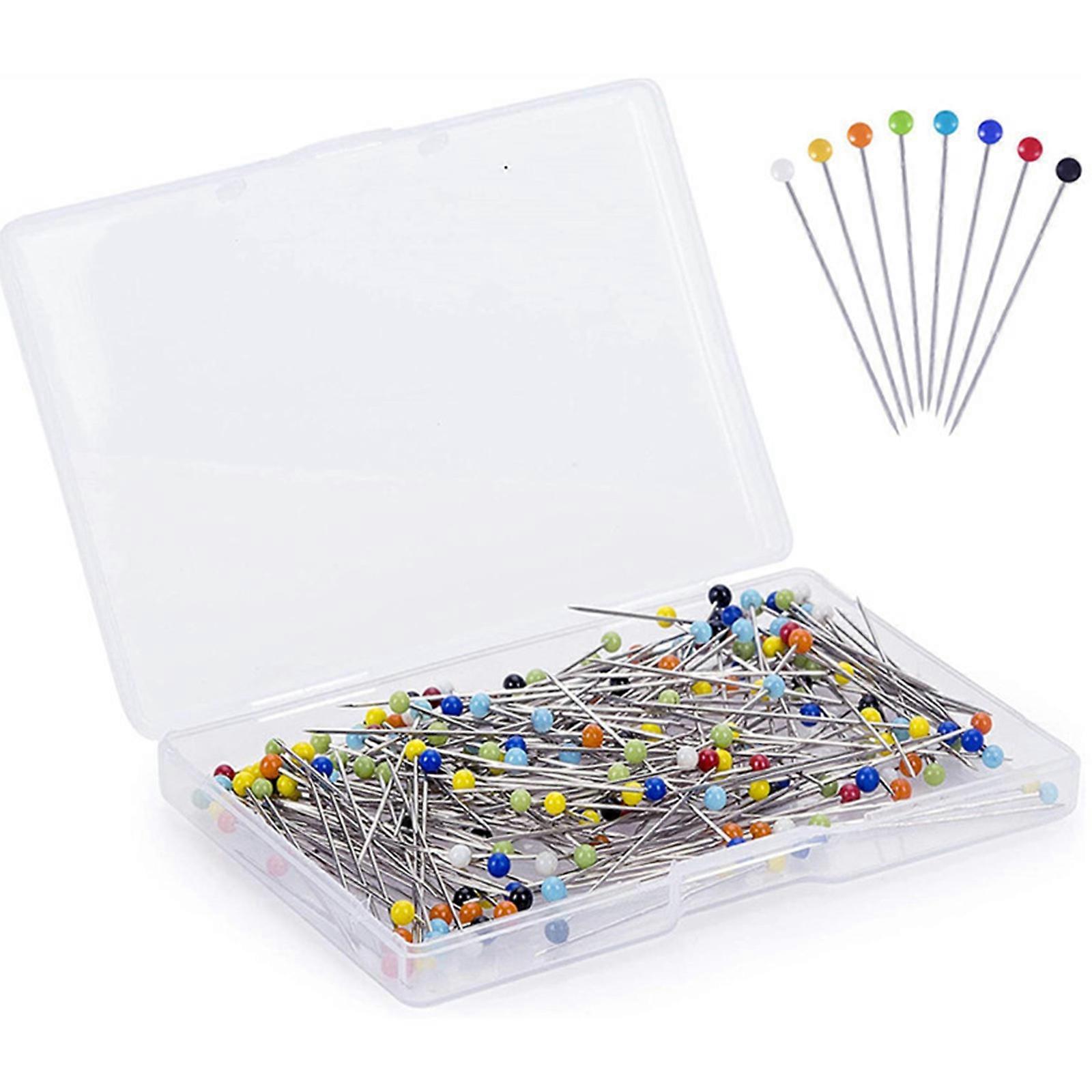 500PCS Assorted Color Quilting Positioning Pins Glass Head Sewing Pin for Dressmaking Fabric Tailoring Patchwork Project Multicolor