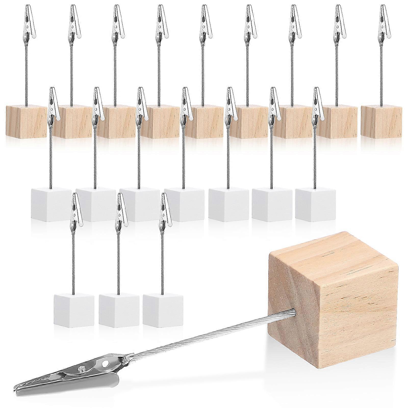 20 Log Vertical Note Holder Paperclips Folder Decoration for Home Wood