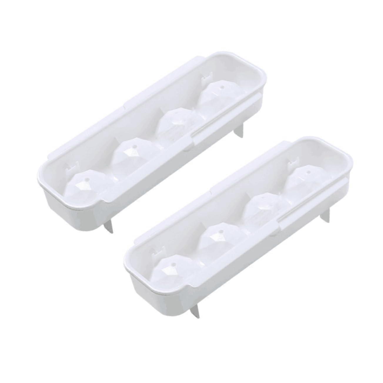2 Pack Round Ice Ball Maker Molds with Lids for Whiskey Cocktails Slow Melting Plastic Tray