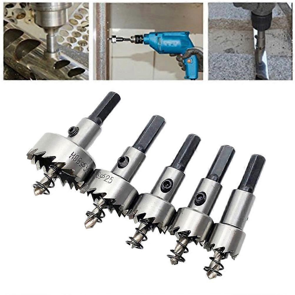 Hss Drill Bits Set for Drilling 5Pcs Silver Hole Bit
