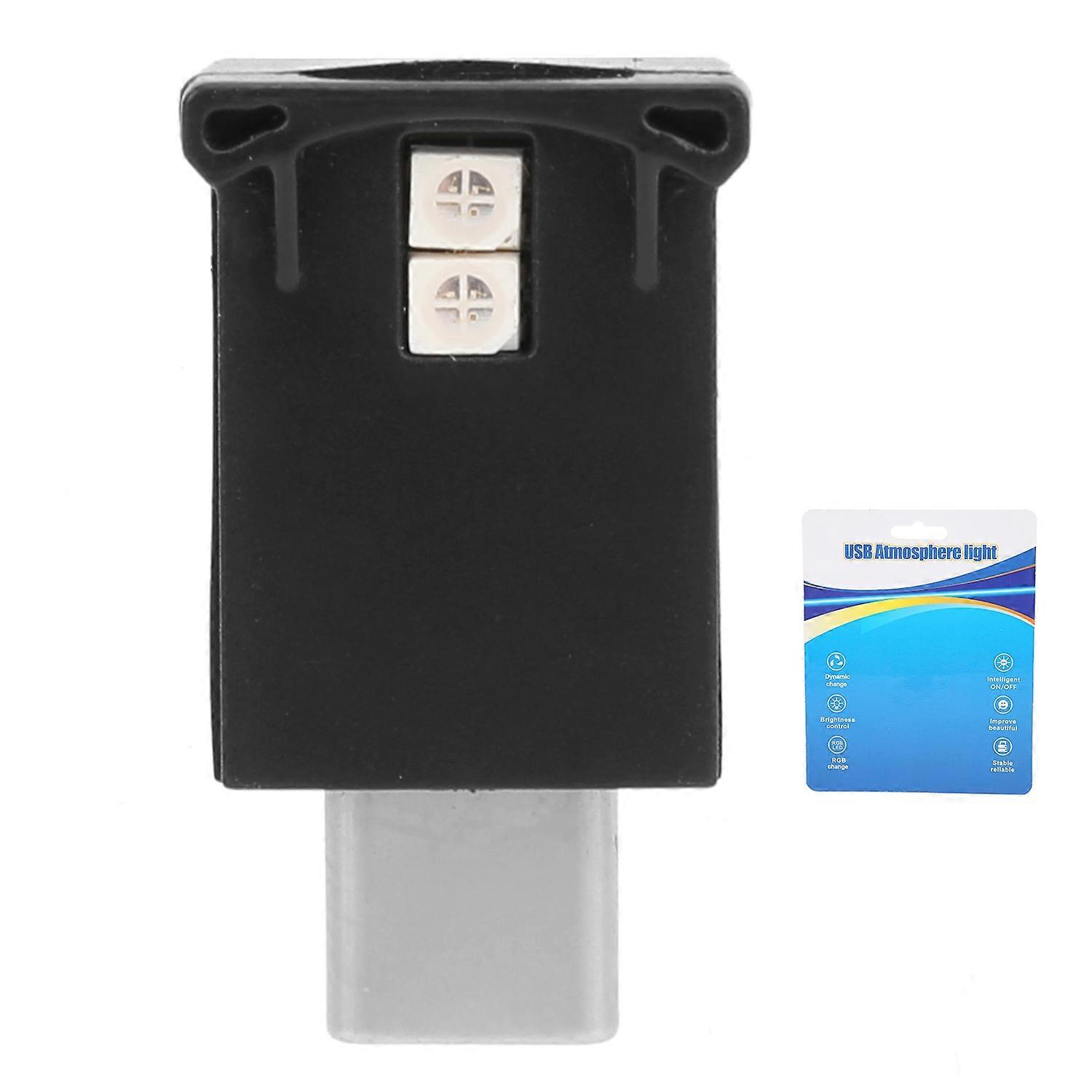 Type C LED Ambient Light 8 Colors RGB Dynamic Gradient Brightness Adjustable Interior Atmosphere Lam