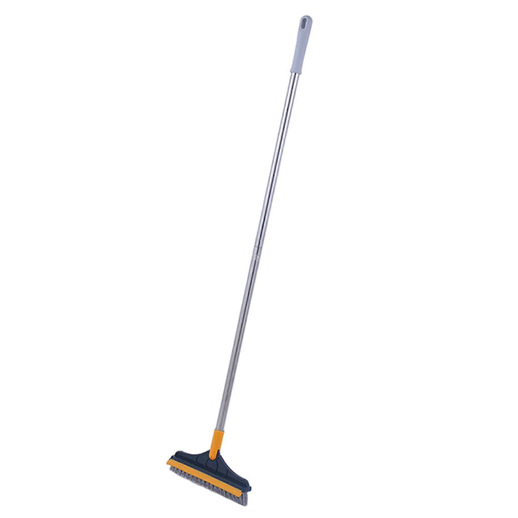 Floor Scrubber Brush with Long Handle, 2 in 1 Removable Adjustable Broom for Bathroom, Shower, Tile, Garage, Deck Cleaning