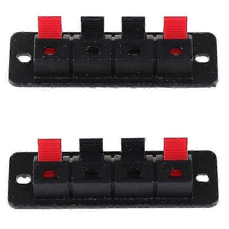w 2Pcs 4 Positions Spring Connector Terminal Audio Speaker Terminals Wiring Clip HFMQV