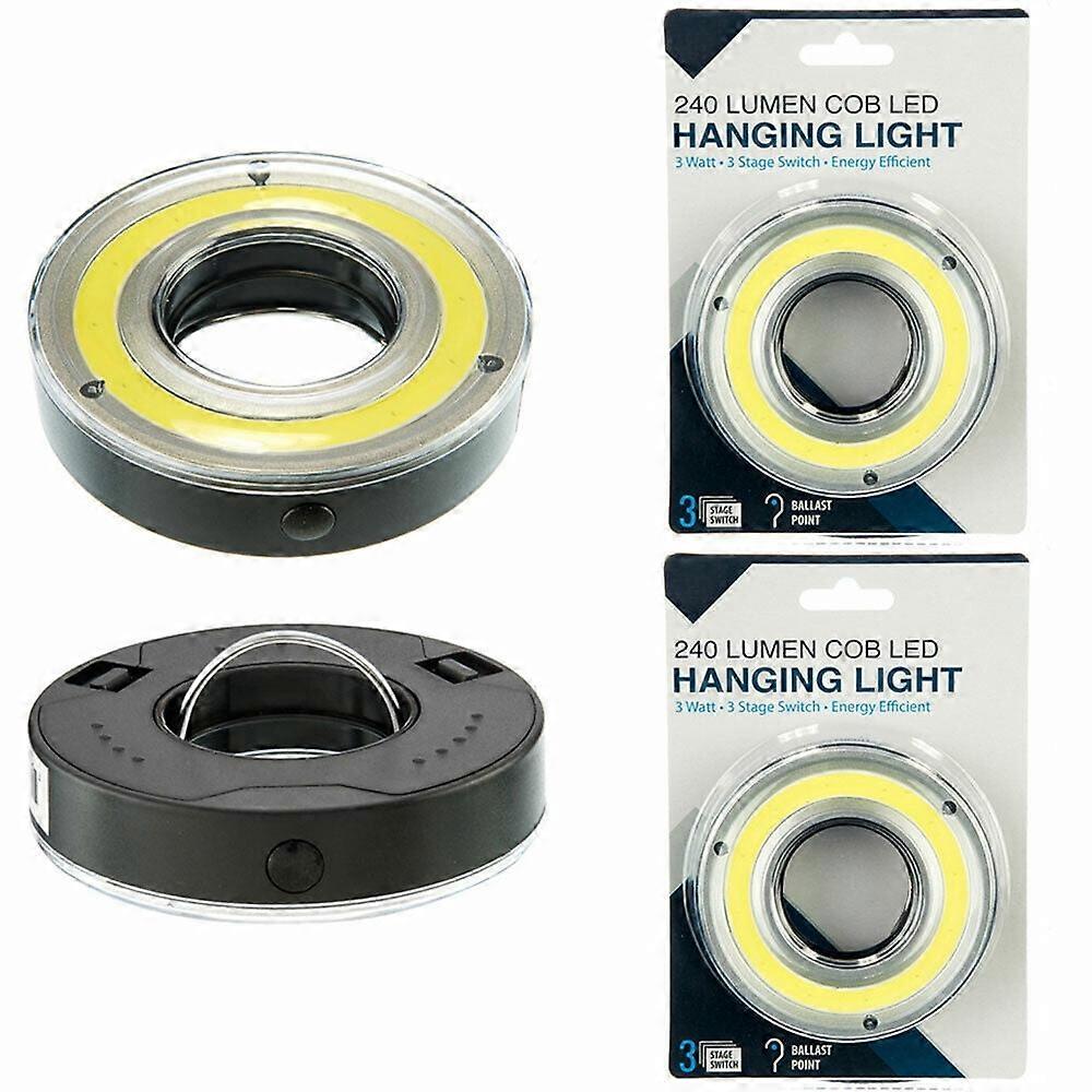 2 Led Lights Hanging Portable Folding Hook Hanging Lamp Flashlight 240 Lumen