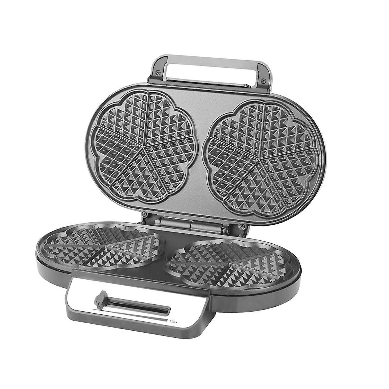 Double Heart Waffle Maker with NonStick Plates, 1200W Fast Heating for Mini or Large Waffles
