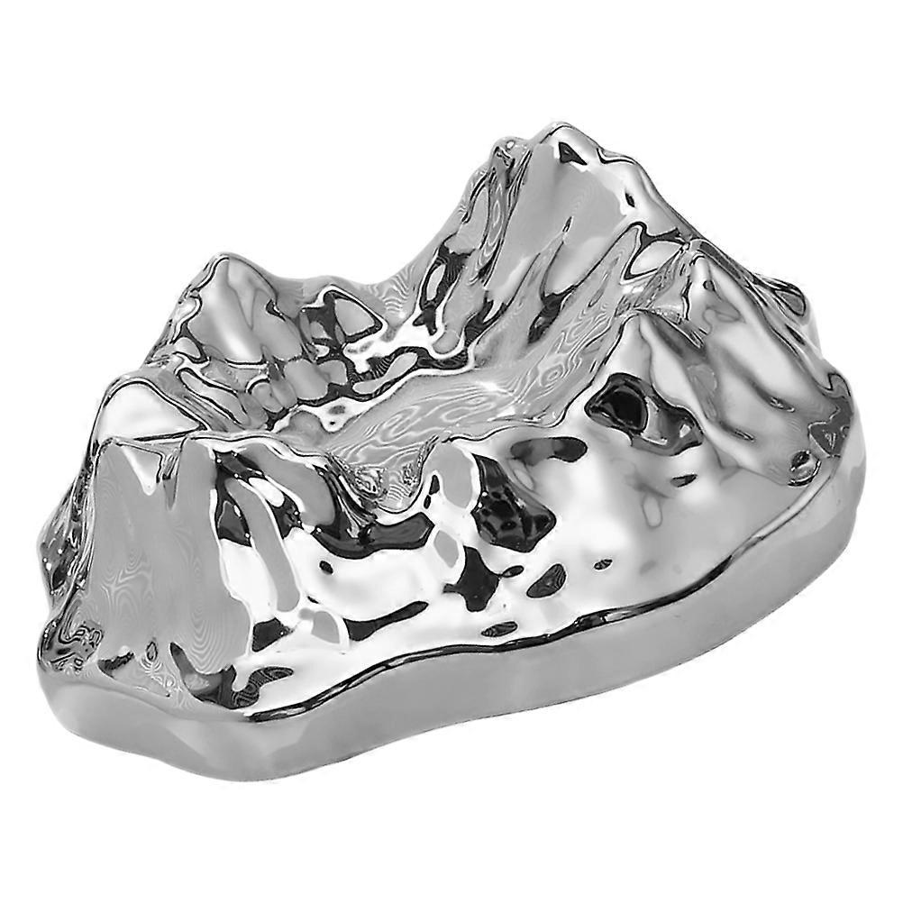 Creative Ashtray Volcano Shaped Ashtray for Home Use Silver Resin