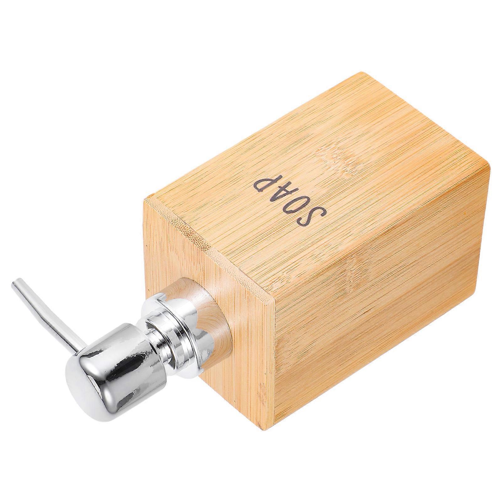 Light Yellow Bamboo Pump Dispenser for Shampoo 250ml Refillable Bottle