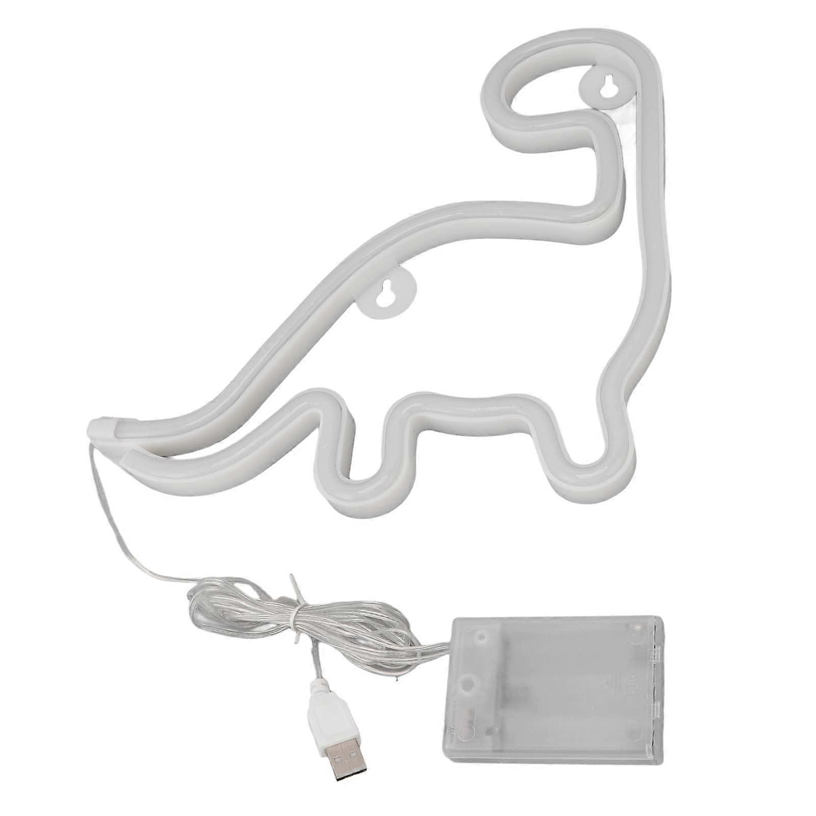 Green Dinosaur Neon Wall Light LED Sign with USB and Battery Power for Room Decor and Parties