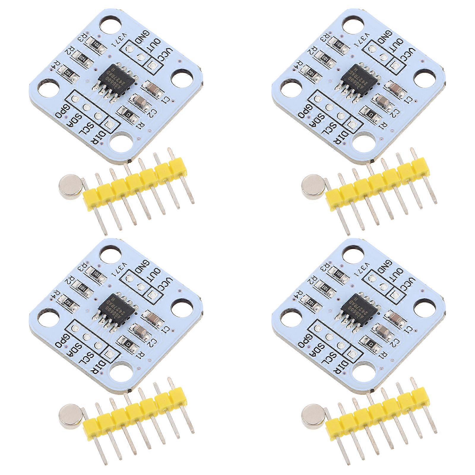 Magnetic Encoder Angle Sensor Module for Accurate Angle Data 4Pcs Silver