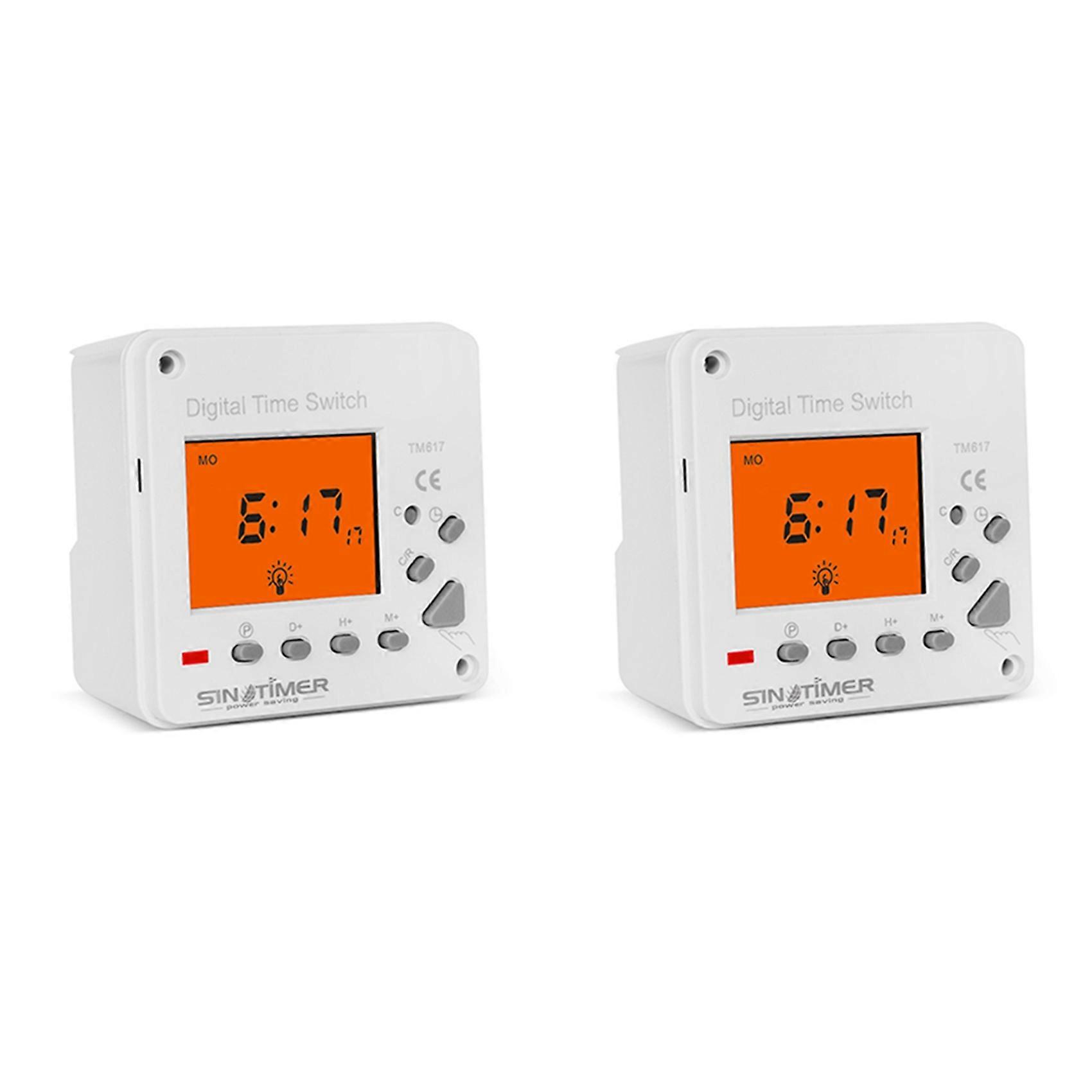 2X SINOTIMER TM617-1 Intelligent Backlight Large Screen Time Control Switch Timer Panel
