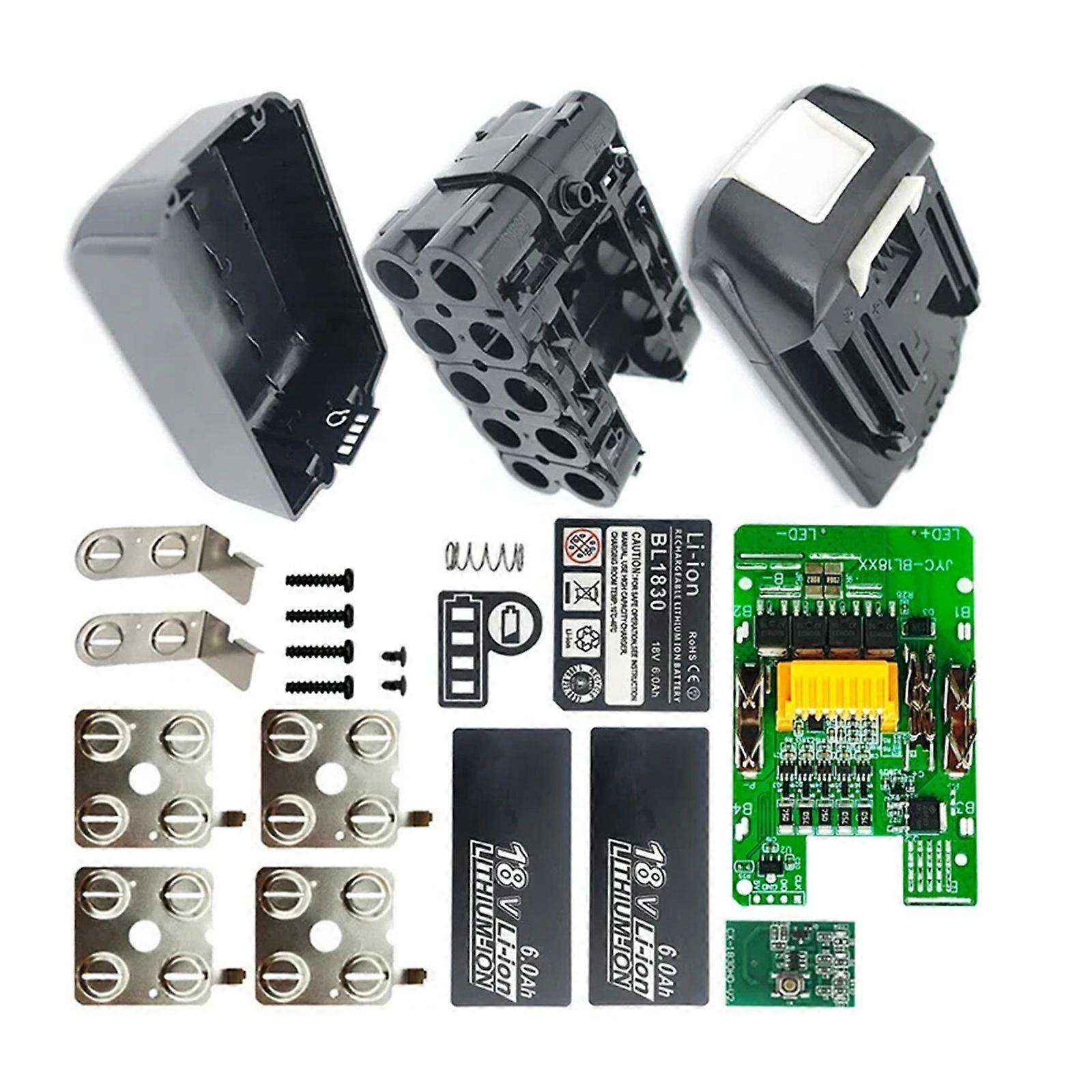 Battery Case with Circuit Board Replacement Batteries Shell Case Plastic Housing Shell for 18V Easy Installation Multicolor