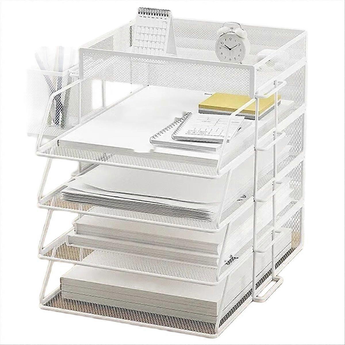 Office File Box Desktop A4 Document Organizer Laminated Papers Rack