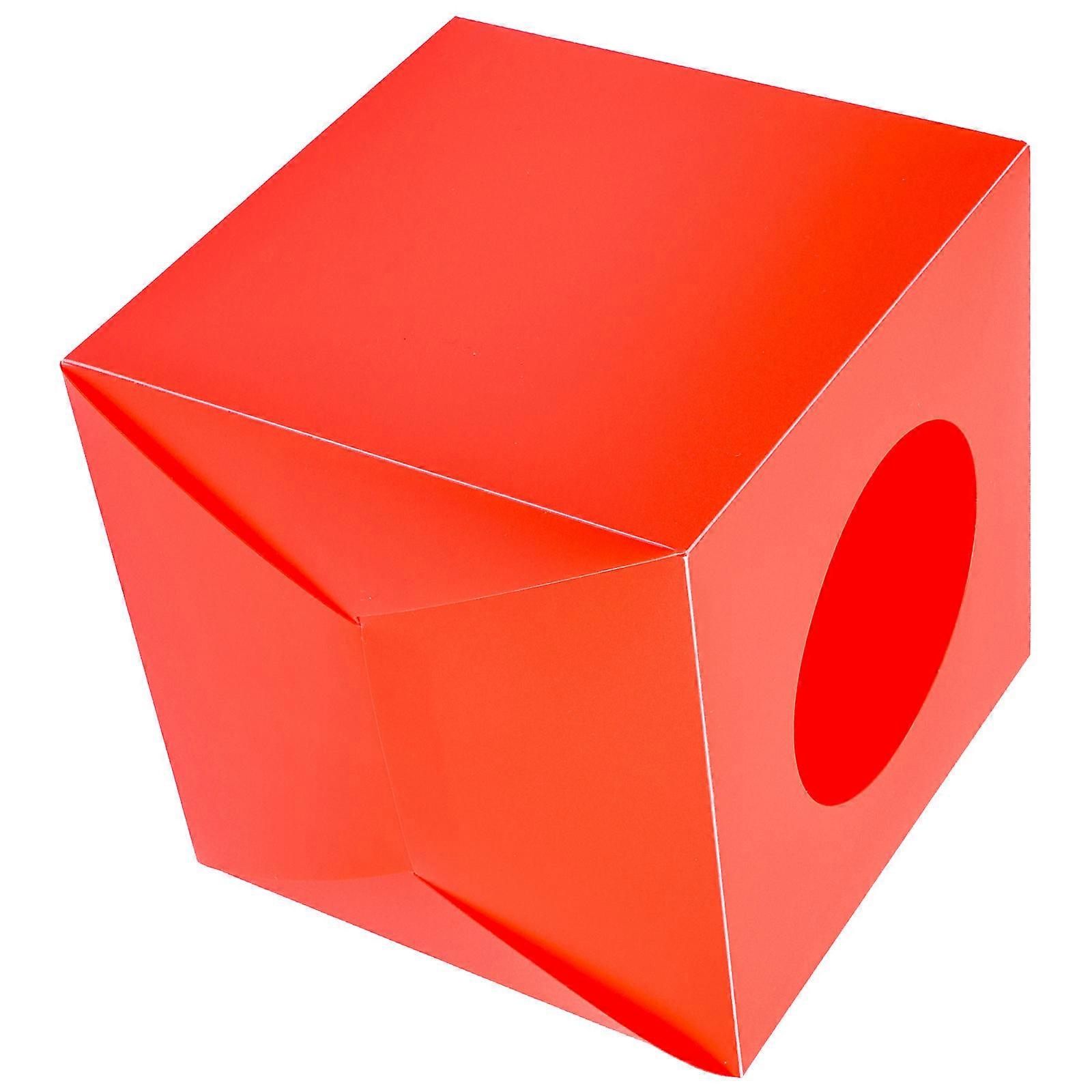 Red Raffle Box for Party Use Plastic with Round Slot for Tickets and More 6 x 6 x 12 inches