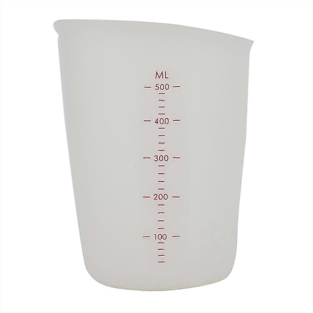 Measuring Cup - Transparent Soft Silicone Measuring Cup Visual Semi-Permeable Milk Cup (500ml)