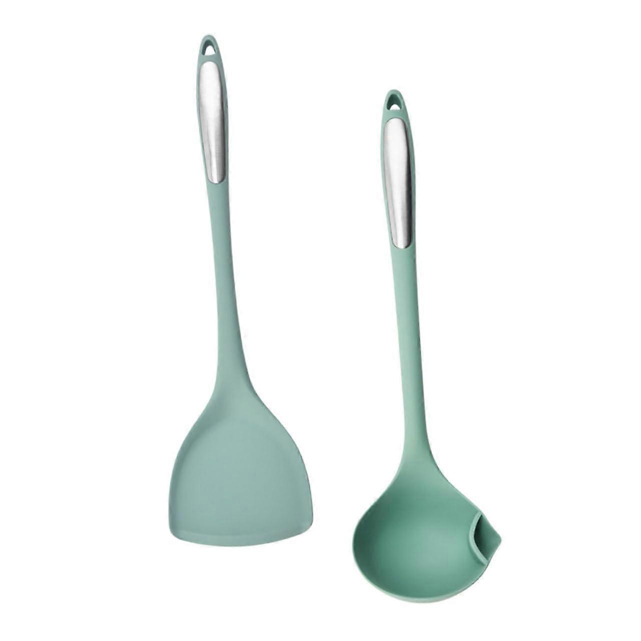 Silicone Cooking Utensils Set with Heat Resistant Nonstick Spatula and Ergonomic Handle for Safe Use