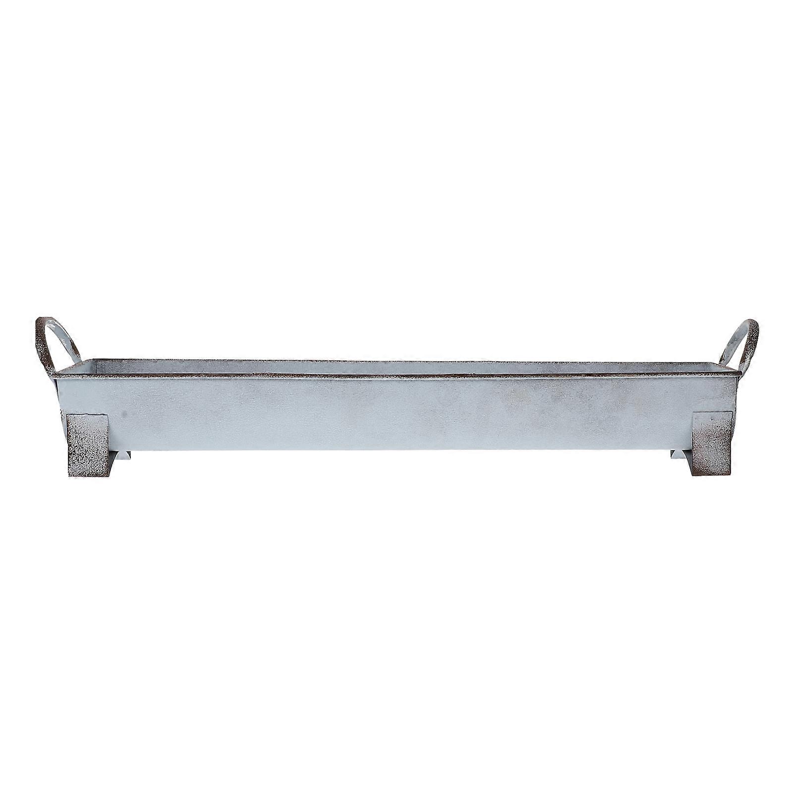 Long Storage Tray Desktop Iron Storage Container with Handle