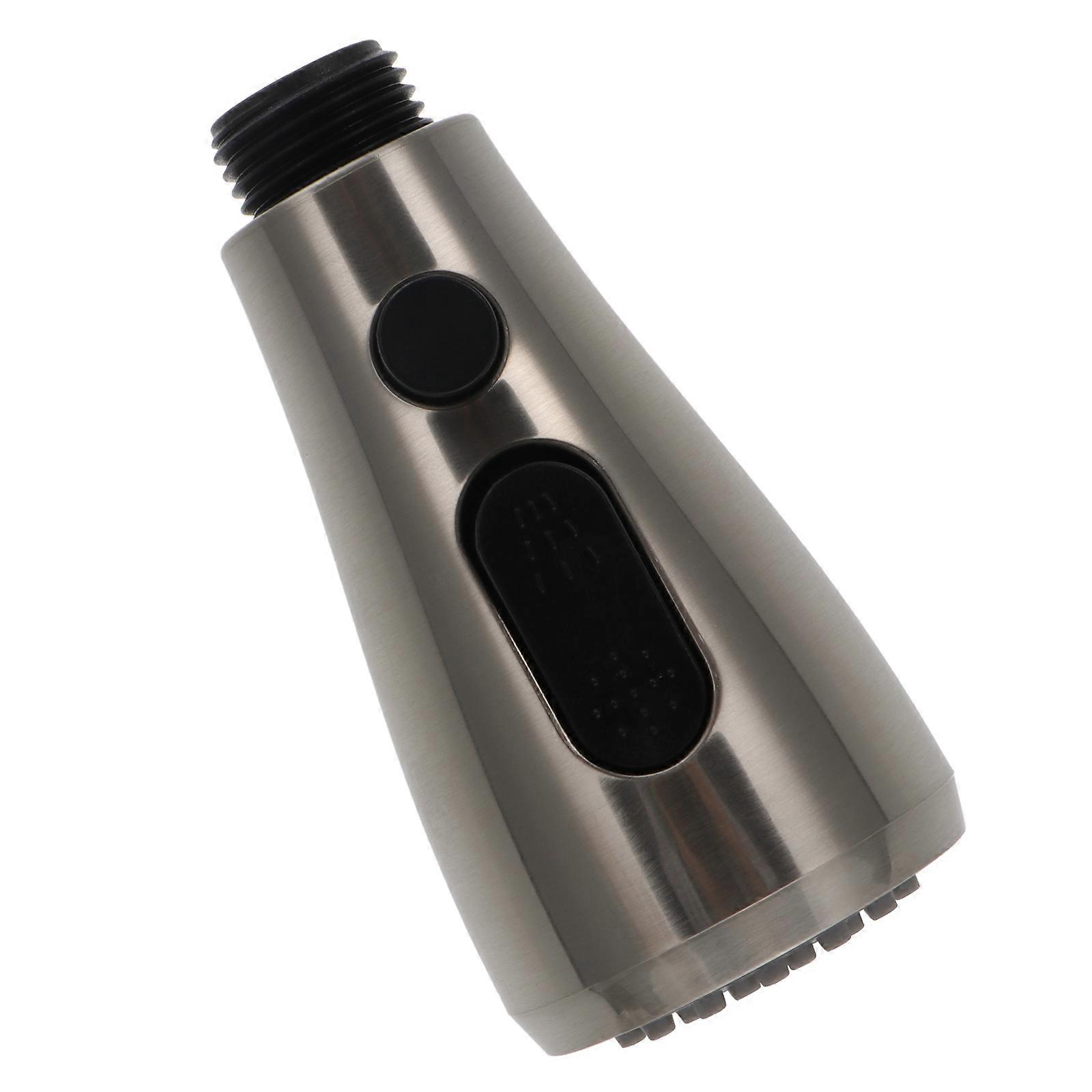 Silver ABS Faucet Shower Head with 3 Settings for Kitchen Use, Easy Installation, Replacement, 7.5 in