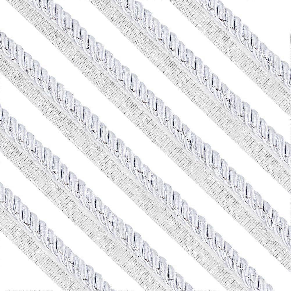 21.9 Yards Twisted Lip Cord Trim with Plastic Empty Spools 8mm Wide White Polyester Twisted Lip Cord Trim Twisted Cord Trim Ribbon for Home Decoration