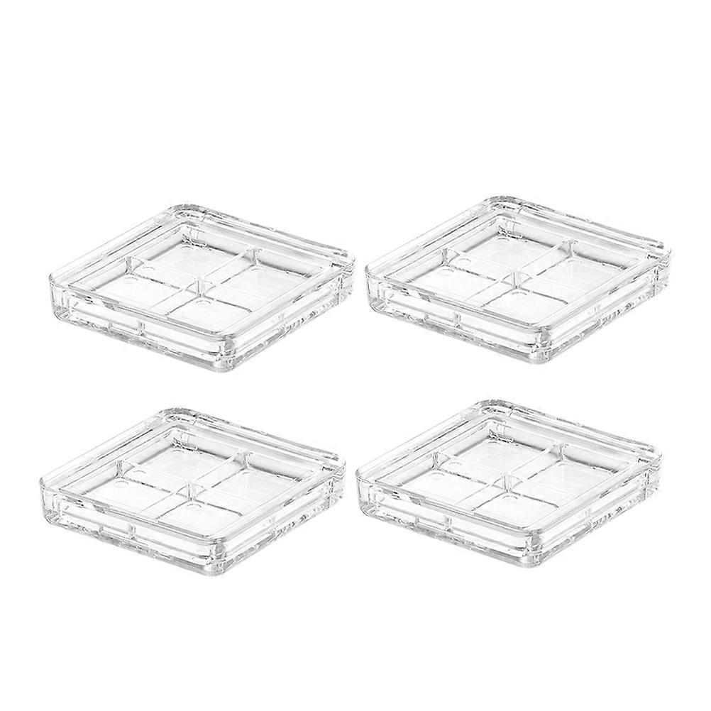Clear Eyeshadow Storage Case for 4Pcs Refillable Makeup Powder Palette