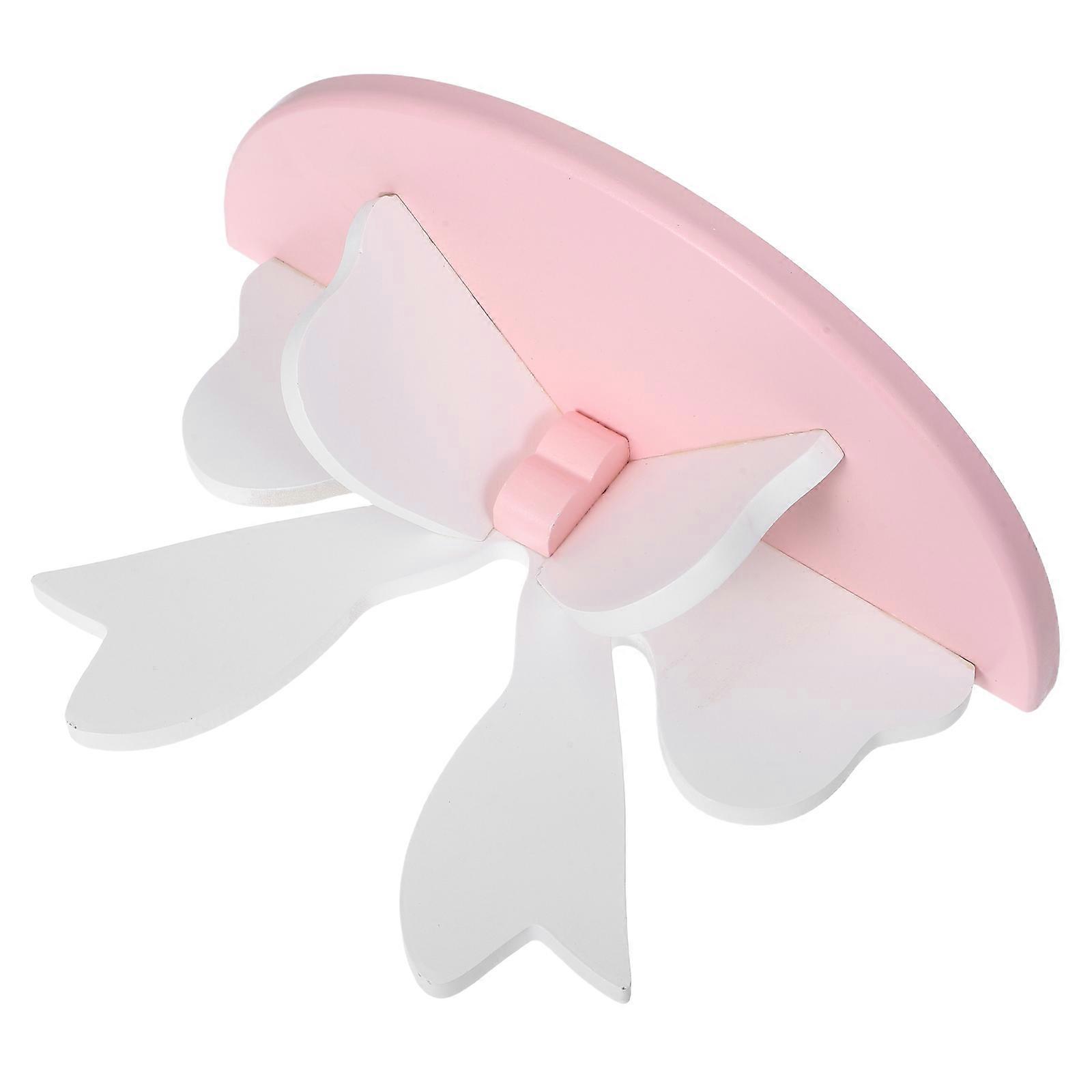 Bow Shaped Shelf Wooden Floating Rack for Bathroom Storage