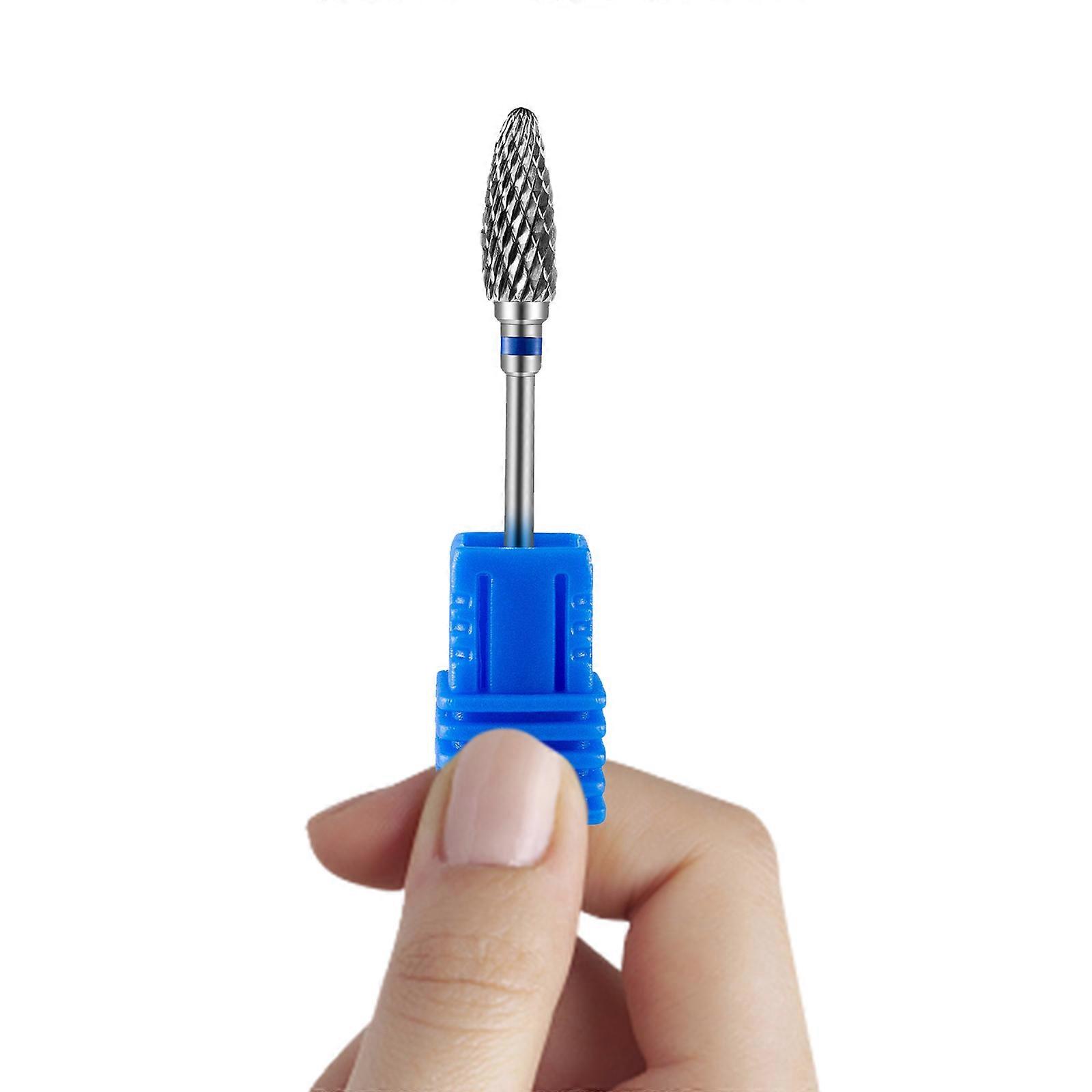 Blue Metal Nail Drill Bits for Manicure Grinding 3Pcs Set