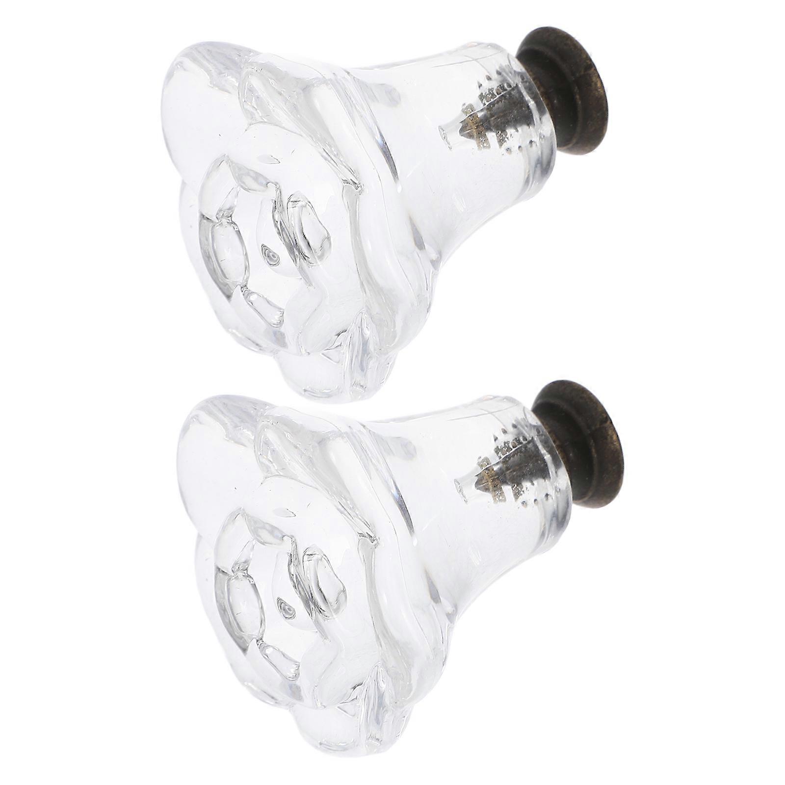 Transparent Acrylic Flower Knobs for Dressers with 2Pcs Crystal Pulls