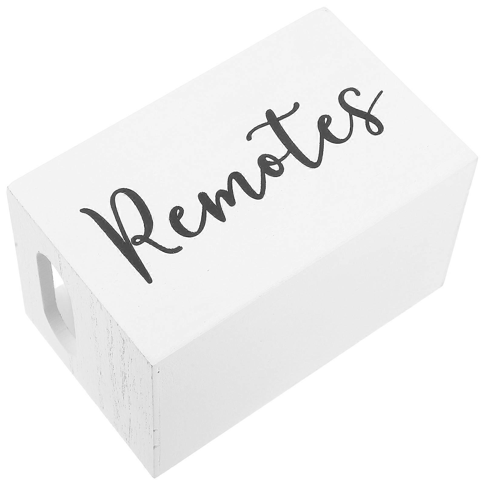 Remote Control Box for Storage Wooden Remote Holder with Compartments