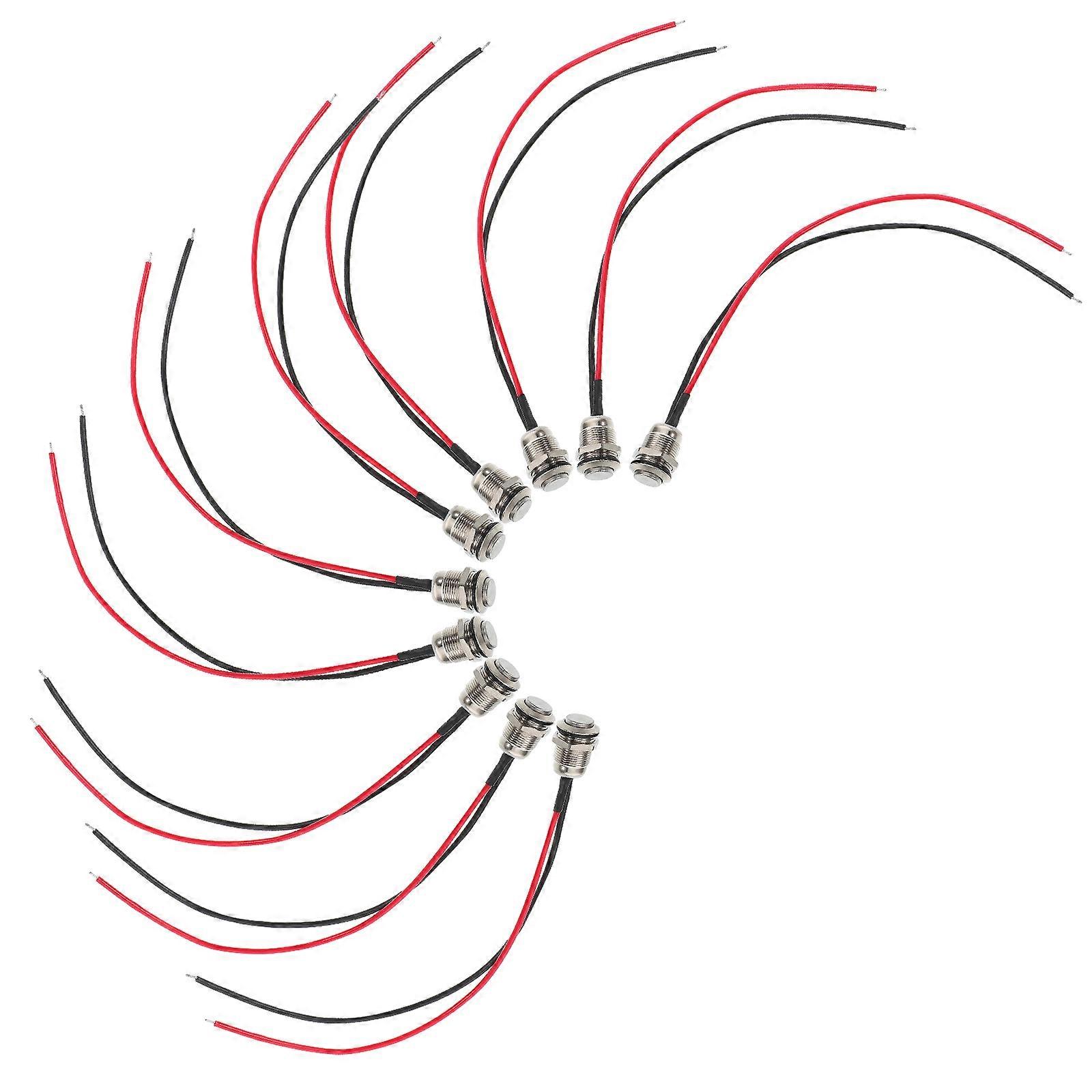 Self-Locking Push Button LED Switch Waterproof 10Pcs for Marine and Automotive